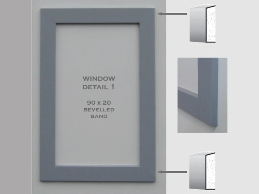 Stock mouldings — Window Detail 1: 90×20 bevelled band